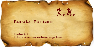 Kurutz Mariann névjegykártya