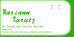 mariann kurutz business card